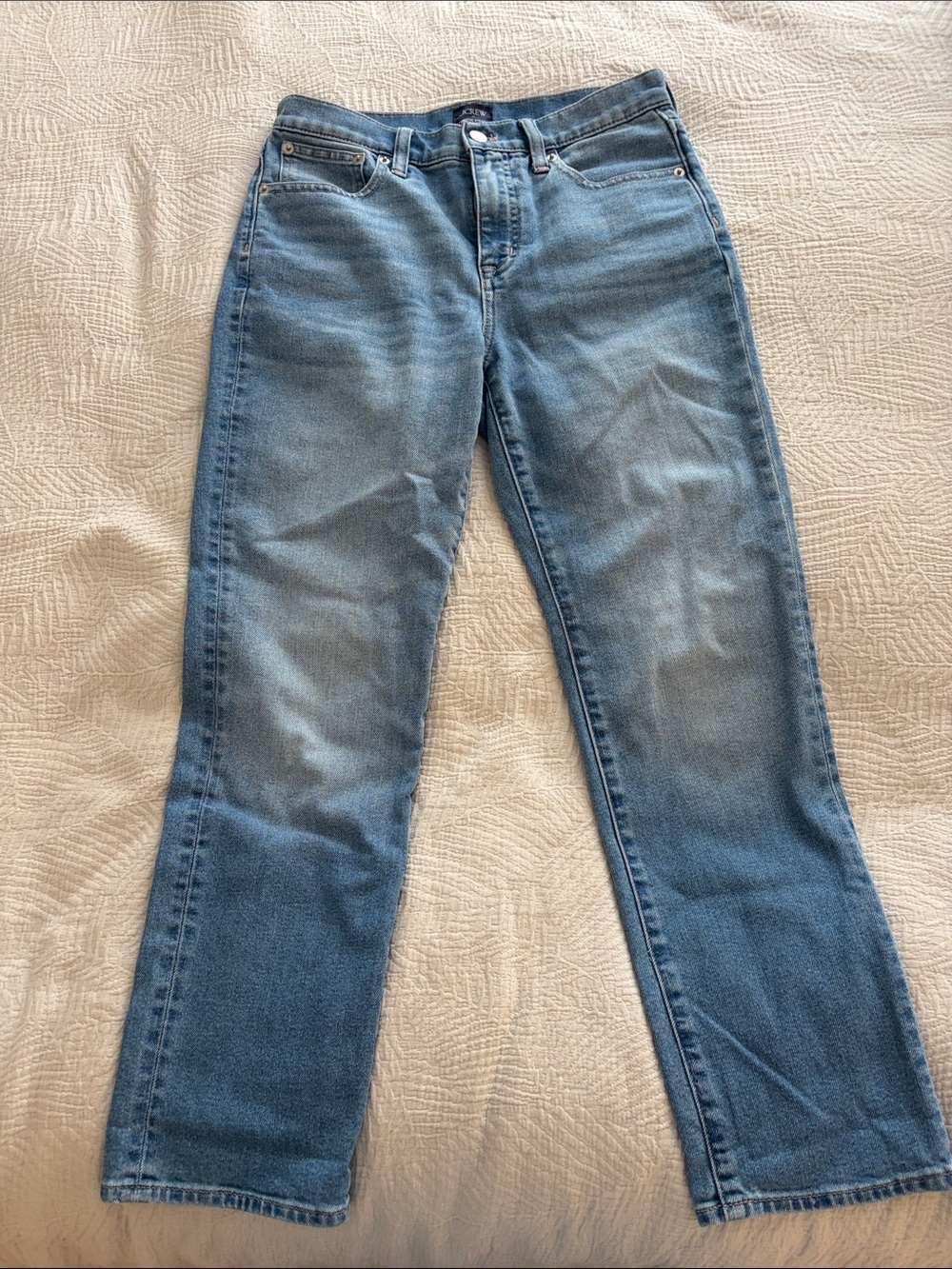 J. Crew Factory Essential Straight-Leg Jeans in Light Blue Wash